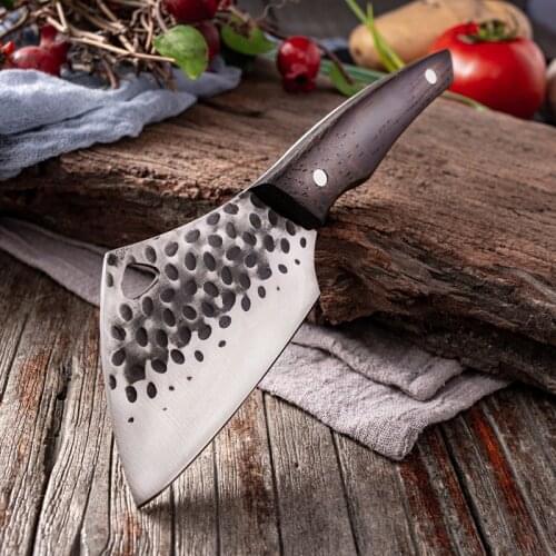 Curved Boning Knife 3.5"inch Pocket Cleaver Serbian Chef Knives Portable 50Cr15 High Carbon Stainless Steel Boning Fillet Knife