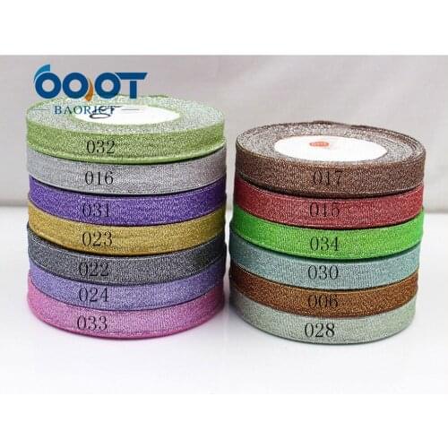 OOOT BAORJCT 1710183,13 colors 12MM Glitter ribbon Christmas webbing for wedding craft bow gift decoration Wrapping riband DIY