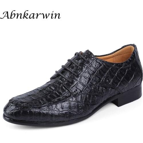 Big Size Lace Up Formal Leather Mens Crocodile Derby Shoes Dress Office Party Men Derbi Sapato Social Zapatos De Vestir Hombre