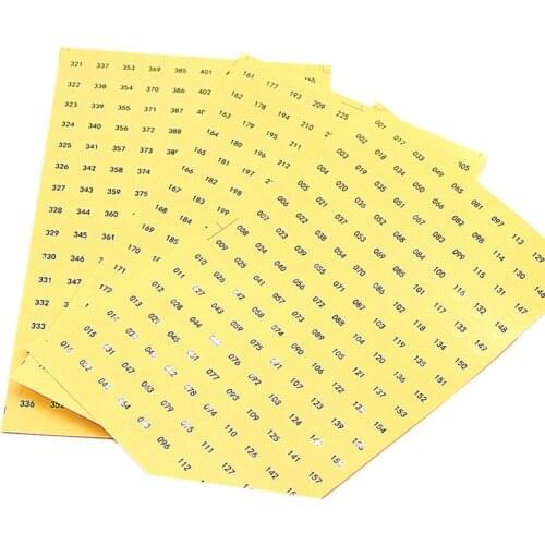 Transparent Waterproof Labels 1-480 Number Self-Adhesive Stickers for Nail Polish Color Number DIY School Stationery Supplies