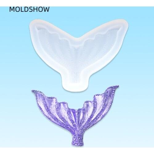 Mermaid Tail Crystal Epoxy polymer clay molds DIY crystal glue uv Ultralight Transparent Gypsum Resin Candle silicone cake mold