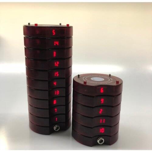 SHIHUI 15 Pcs Coaster Pagers New black colour +2 pcs Charger Base Restaurant Wireless Calling System Waiter Queuing System