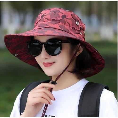 Hat Female Summer Outdoor Sun Hat Cycling Sun Hat Female Summer Anti Ultraviolet Sun Hat Fishermans Hat bucket hat women V095