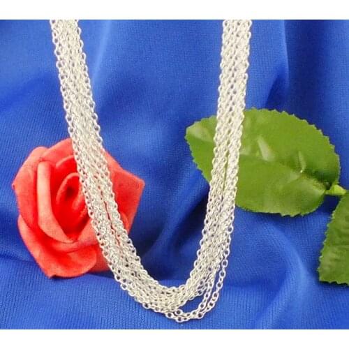 SHUANGR Wholesale 5 Pcs/Lots Silver Color Chain Necklaces Fashion Chain Jewelry For Women femme collier