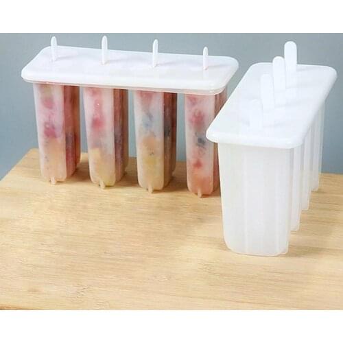 Silicone Ice Cream Mould Ice Cube Tray Popsicle Barrel Ice Dessert Stick Mold Diy Popsicle Mold Cream with M4P0