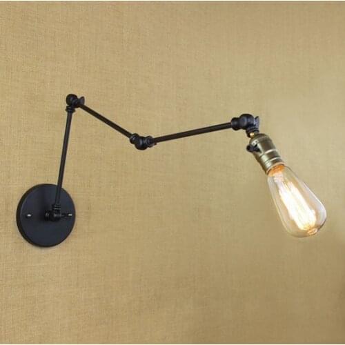 Loft Style Swing Arm Band Switch Wall Sconce Bedside Wall Lamps Edison Vintage Wall Light Fixtures For Home Lighting