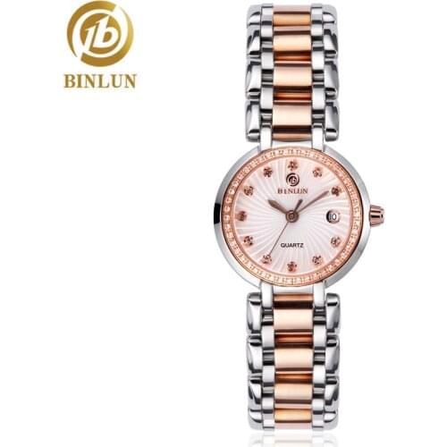 Hot sale BINLUN Women Watches Luxury Waterproof Diamond Dial for Ladies Elegant Couple Wrist Watches New Design rolexy_ Watches