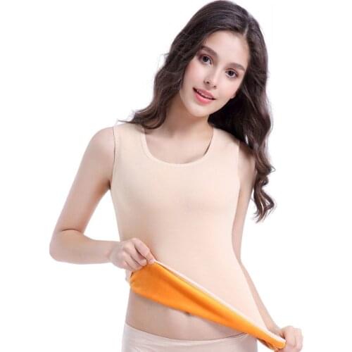 2020 Newest Warm Winter Women Vest Lingerie High Quality Soft Rib Fleece Woman Tops Nightwear Winter Autumn Knitwear underwaist