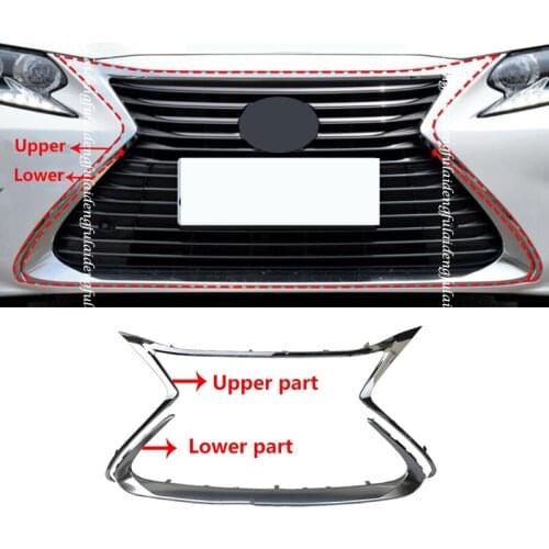 1pcs For Lexus ES350 ES300h 2015-2017 ABS Chrome Front Bumper mesh Grill Grille Trim Molding replace Car Accessories