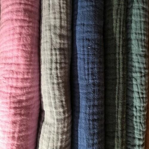 Natural 100% Cotton double Gauze Voile Fabric 135 cm 53'' width 120 gsm baby blanket fabric sewing fabric 1000 meters CD01