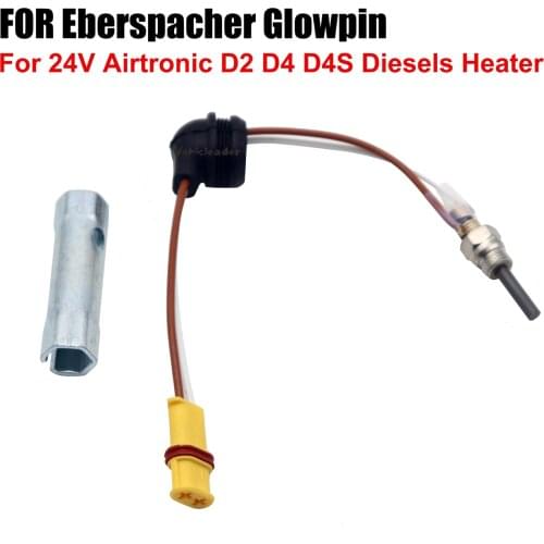 2 Pin 24V Ceramic Glow Plug Car Parking Heater w/ Wrench For Eberspacher Airtronic D2 D4 D4S Air Diesel Park Heater
