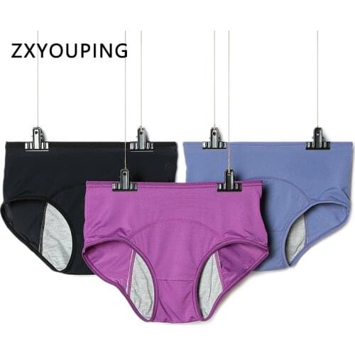 3Pcs/lot 5XL Plus Size Menstrual Panties Women Underwear Cotton Period Leak Proof Briefs Period Physiological Panties Lingerie