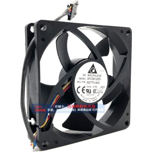 Delta Electronics AFC0812DD DC 12V 0.75A 80x80x20mm 4-Wire Server Cooling Fan