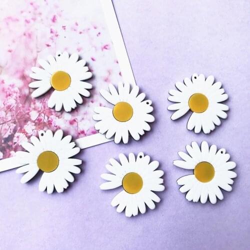 42*MM 10pcs Acrylic composite chrysanthemum resin charms Used for making earrings and key rings by DIY