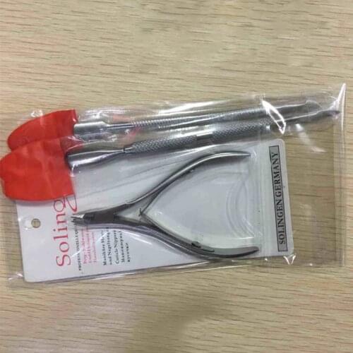 3Pcs/Set Stainless Steel Nail Art Tools Cuticle Pusher Double Head Spoon Remover Tools Pusher Cutter