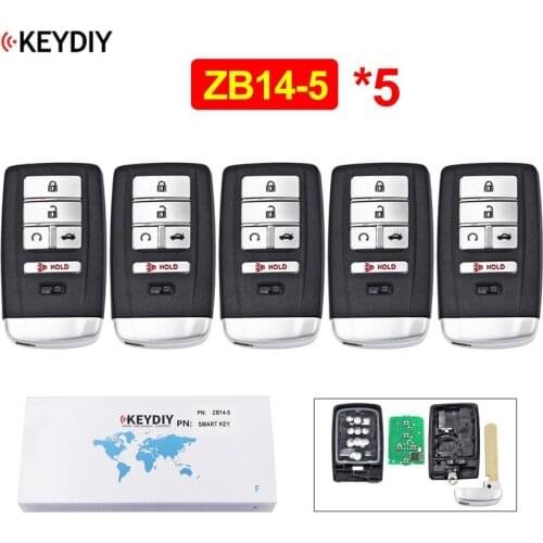 5Pcs/Lot KEYDIY 5 Buttons Universal KD Smart Key ZB14-5 Car Key Remote Replacement for KD-X2 Fit for More than 2000 Models