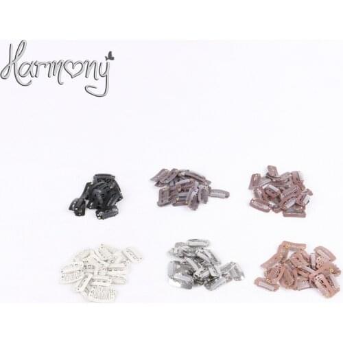 Free shipping!! 500 pieces/bag 2.8cm 6 teeth U shape small hair extension snap clips 6 colors for your choices