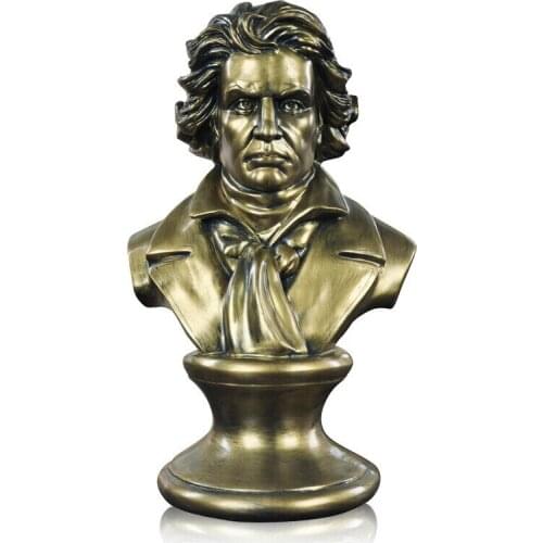BRONZE LUDWIG VAN BEETHOVEN BUST STATUE ABSTRACT FIGURE MUSICIAN FIGURINE RESIN ART&CRAFT HOME DECORATION R1437