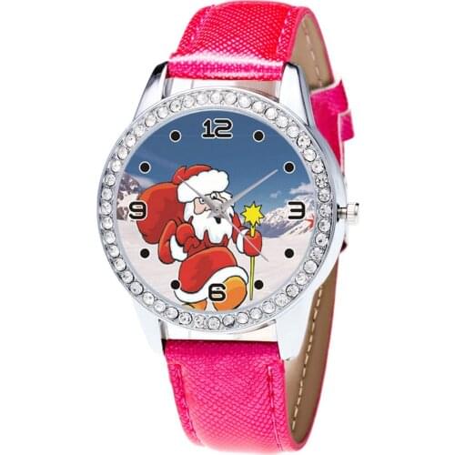 Women Watch Christmas Santa Claus Bracelet Quartz Ladies Watch Women Clock Wrist Watch Relogio Feminino Christmas Birthday Gift