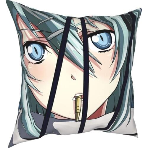 GGO Sinon Sword Art Online Pillowcase Printing Polyester Cushion Cover Decorations Throw Pillow Case Cover Home Zippered 45*45cm