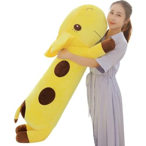 Dorimytrader 130cm Large Lovely Soft Animal Giraffe Plush Pillow 51'' Giant Stuffed Cartoon Deer Toy Baby Doll Children Gift
