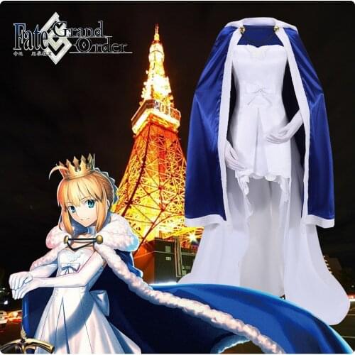 FGO Cosplay Under The Same Sky Altria Pendragon Saber Dress Hooded Cloak Blanket Poncho Hoodie Cape Halloween Costume Adult