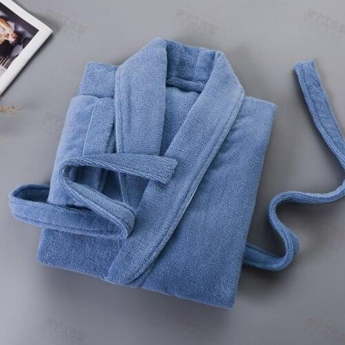 Mens Bathrobe Winter Long Towel Fleece Bathrobe Home Clothes Long Sleeved Robe Coat Underwear plus size XXL Kimono Robe