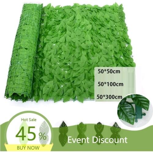 Artificial Ivy Privacy Fence Screen, 50/100/300cm Artificial Hedges Fence and Faux Ivy Vine Leaf Decoration for Outdoor Decor