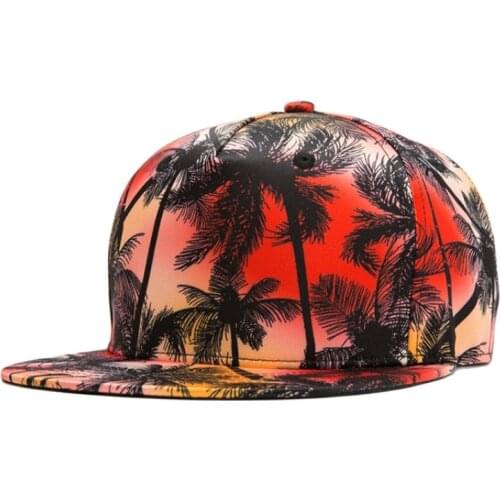 Cool 3D Print Coconut Tree Hip Hop Hat for Men Women Snapback Cap Casquette Homme