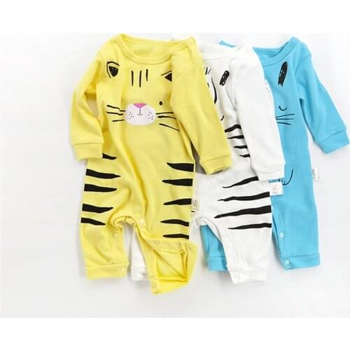 Spring/Autumn Baby Boy Girl Rompers Cute Animals Printed Long Sleeved Jumpsuits Newborns Infant Clothes