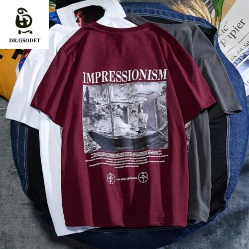 GSODET Summer T-Shirt Couple Cotton Japanese Cartoon Black and White Comic Loose Oversize O-Neck Casual Mens and Womens Tops