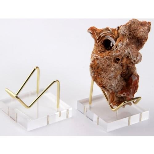 Metal Arm Mineral Display Stand Holder With Acrylic Base For Softball Crystal Mineral Jewelry Stand for Home Office Show Room