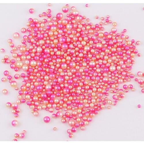 Mix Pink Color Round 3/4/5/6mm Apprx 400-500pc ABS Imitation Pearl Beads No Hole Loose Beads Diy Jewelry Necklace Making