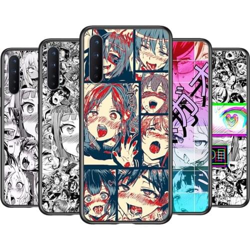 Soft TPU ahegao manga girl Silicone Cover For OnePlus Nord CE 2 N100 N10 9 9R 8T 8 7T 7 6T 6 5T Pro Black Phone Case