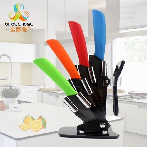 Top Quality Kitchen Knife Set Ceramic Knife and Accessories Set 3" 4" 5" 6" inch+ Peeler+Covers+Acrylic Holder