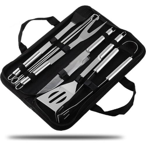10pcs Multifunction Design Barbecue Grilling Tools Set for Camping Patio Lawn Hiking Garden Grill Picnic BBQ Tool