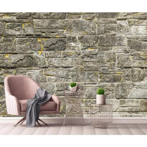Bacal Custom 3D mural wallpaper modern simple retro grey brick wall background wall decoration painting home beauty paper
