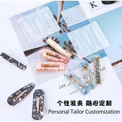 Jewelry Crystal Silicone Mold Hairpin Pendant Craft DIY Transparent UV Liquid Resin Mold girl hair clip Molds Hair Accessaries