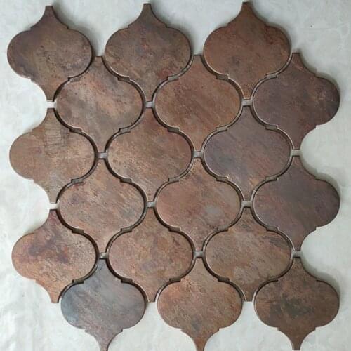 Retro Arabesque Lantern Beacon Copper tile in Bronze Brushed for Livingroom Workroom Kitchen Backsplash Wall Mosaic Tile