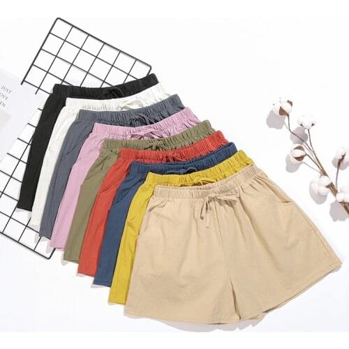 Ogilvy Mather Women Shorts Hot Summer Casual Cotton Linen Shorts Plus Size Mid Waist Short Fashion Woman Streetwear Short Pants