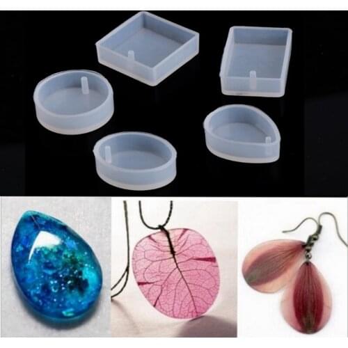 5pcs DIY Silicone Mould Craft Mold For Resin Necklace Jewelry Pendant Making
