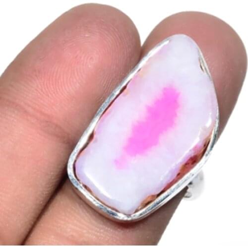 Solar Quarts Ring Silver Overlay over Copper, USA Size 8.75, R5278