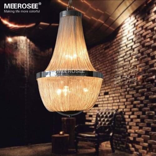 Modern Aluminum Chain Pendant Light Fixture Empire Vintage Hanging Suspension Lustre Chain Pendant Lamp Drop Light