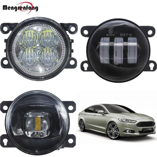 LED Lens Fog Light For Ford Mondeo Fusion 2013 2014 2015 2016 Car Front Bumper Fog Lamp DRL Daytime Running Light 12V