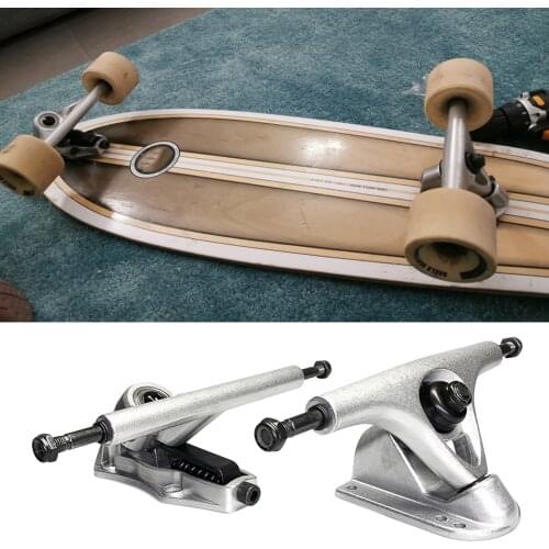 1 Pair Skateboard Trucks 6 Inches Trucks Rise Pads Hardware Set for Skate Board Longboard Decks Cruiser Replacement Parts