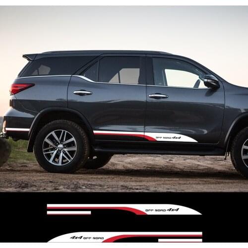 2Pcs Car Sticker 4x4 Off Road Styling Car Side Door Cool Graphic Vinyl for Toyota FORTUNER Auto Car Accessories Decal DIY Custom