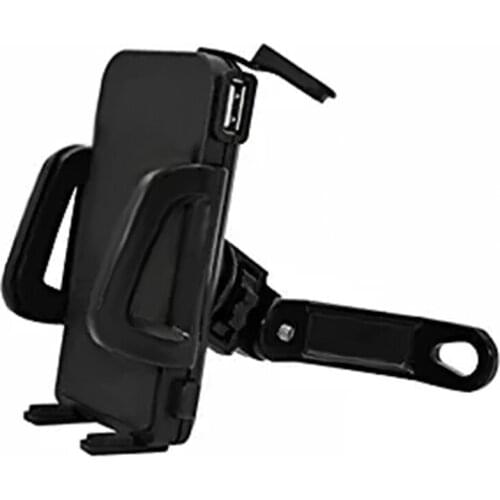 2 in 1 Waterproof 12V to 85V Cell Phone Mount Holder with 5V 2.4Amp USB Charger/Power Switch for Motorcycle Electric