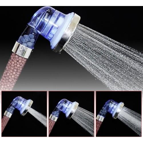 3 Function Adjustable Hand Held Jetting Shower Head Bathroom High Pressure Water Handheld Saving Anion Filter SPA Shower Heads
