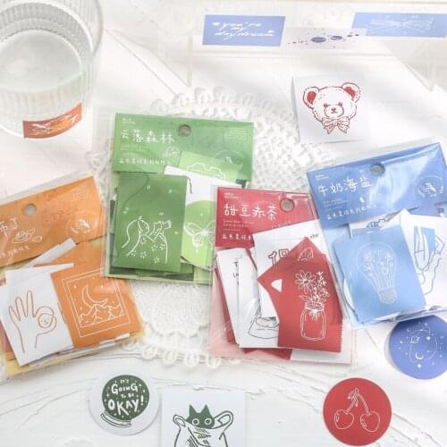 Mengtai 40pcs Salt Planet Series Decorative INS Stickers Scrapbooking Label Diary Stationery Album Retro Journal Planner