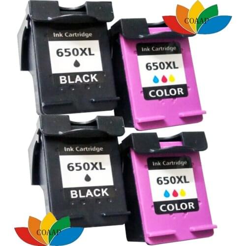4x New Compatible HP 650 Ink Cartridge For HP 650 650XL Black & Tri-color Ink For HP Deskjet 1015 1515 2515 2545 2645 3515 4645
